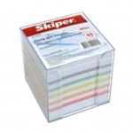 Бокс Skiper пластиковый прозрачный с бумагой Микс, 90 х 90 x 90мм